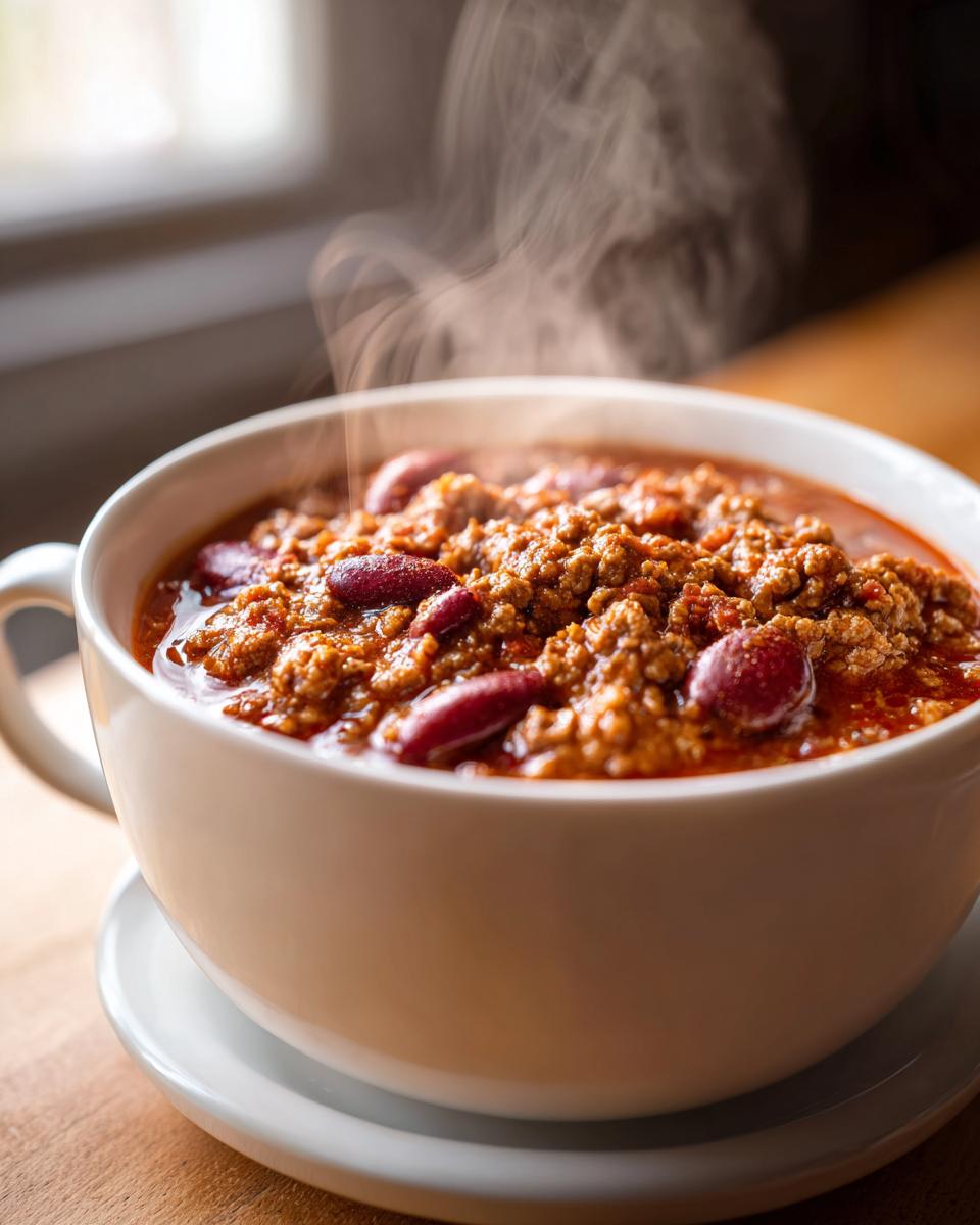 A steaming bowl of chili, perfect for One-Pot & Slow Cooker Wonders.