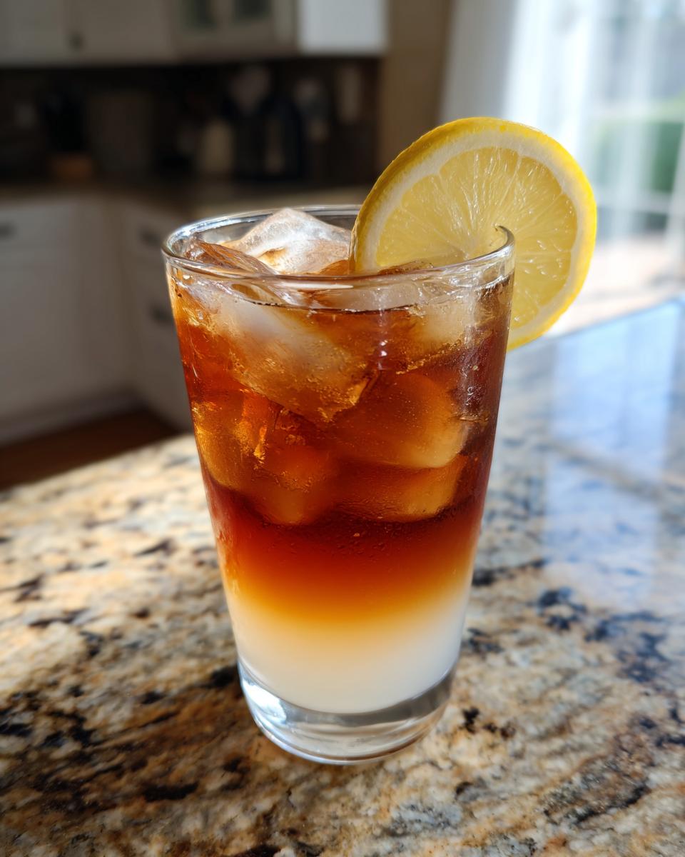 Glass of Cold Brew Lemonade with ice and lemon slice, a refreshing summer drink.