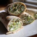 Close-up of Cucumber Dill Cream Cheese Pinwheels, showing the filling.