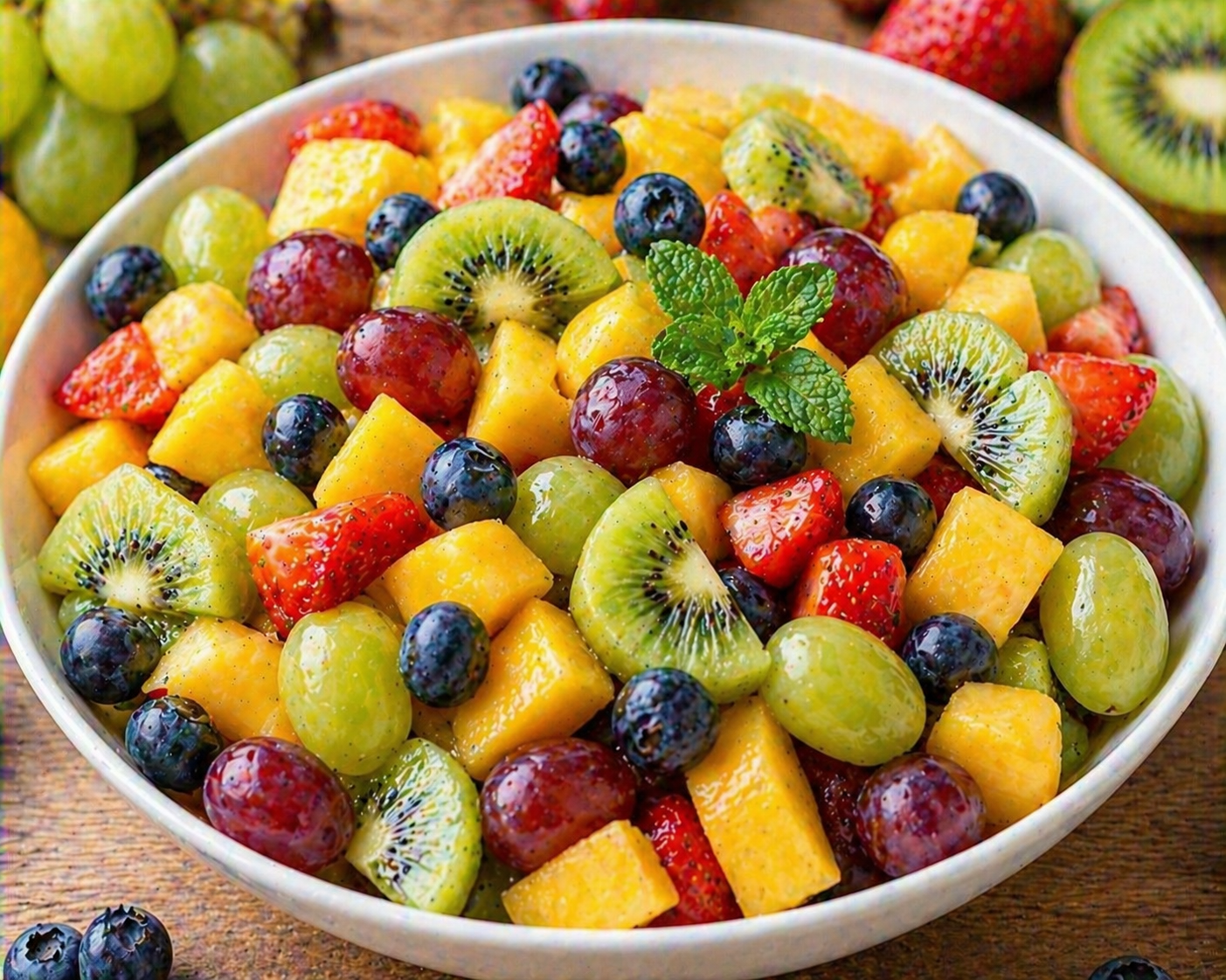 Fresh Fruit Salad Bowl with Mango