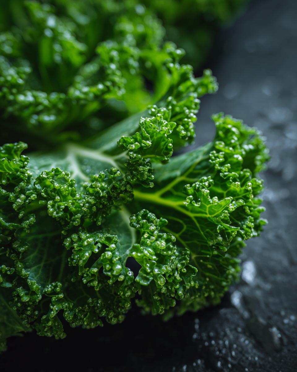 Close-up of fresh green kale leaves, perfect for a healthy salad. Featuring the primary keyword: 29 Epic Salad Recipes.