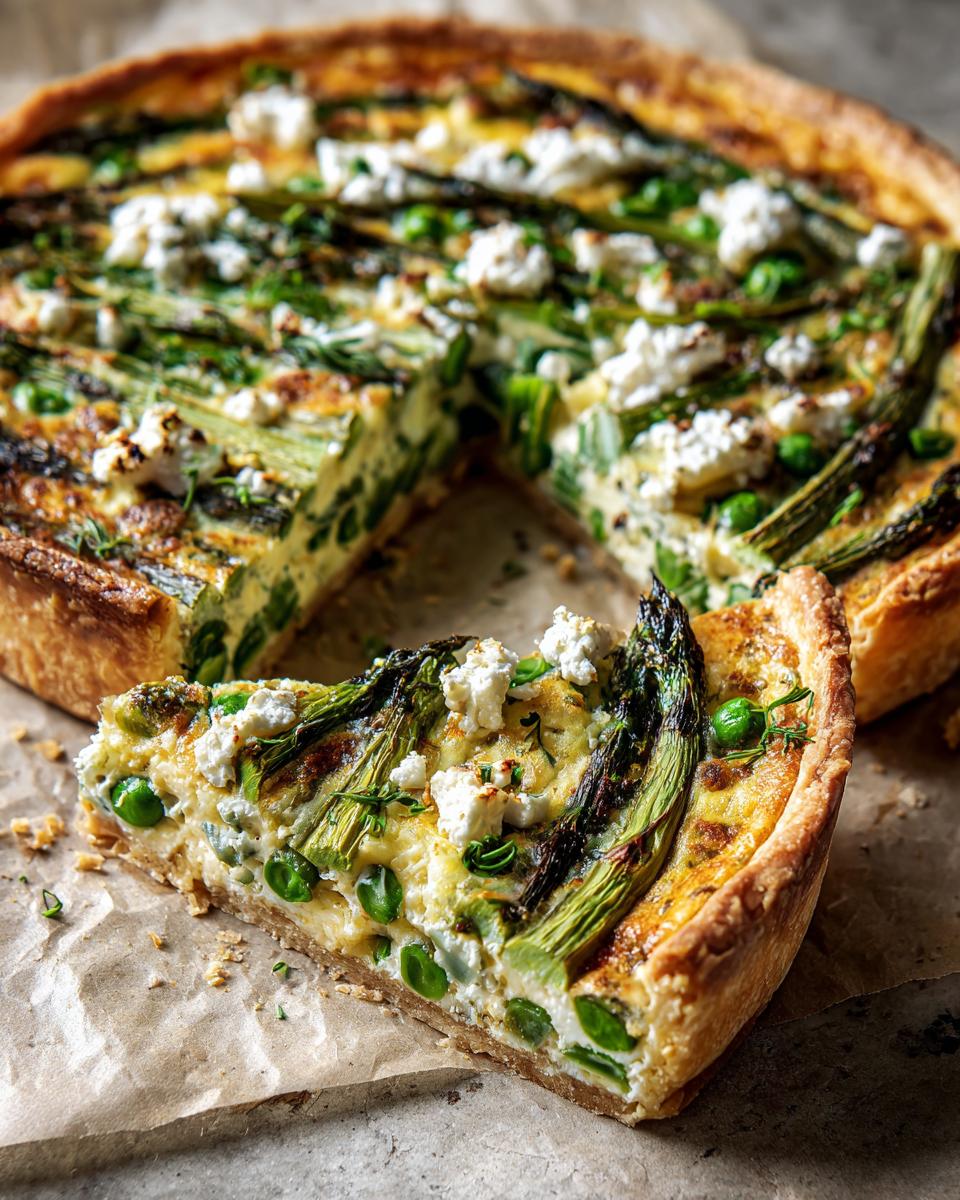Delicious asparagus and pea tart, a perfect example of spring baking recipes.