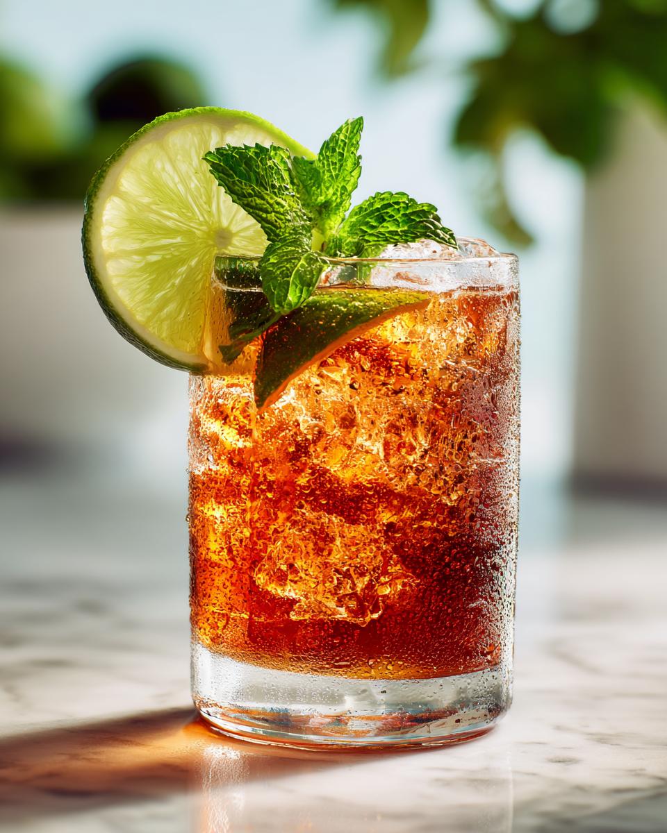 Close-up of a refreshing summer cocktail with lime slice, mint, and ice, perfect for the 16 Ultimate Summer Cocktail Recipes.