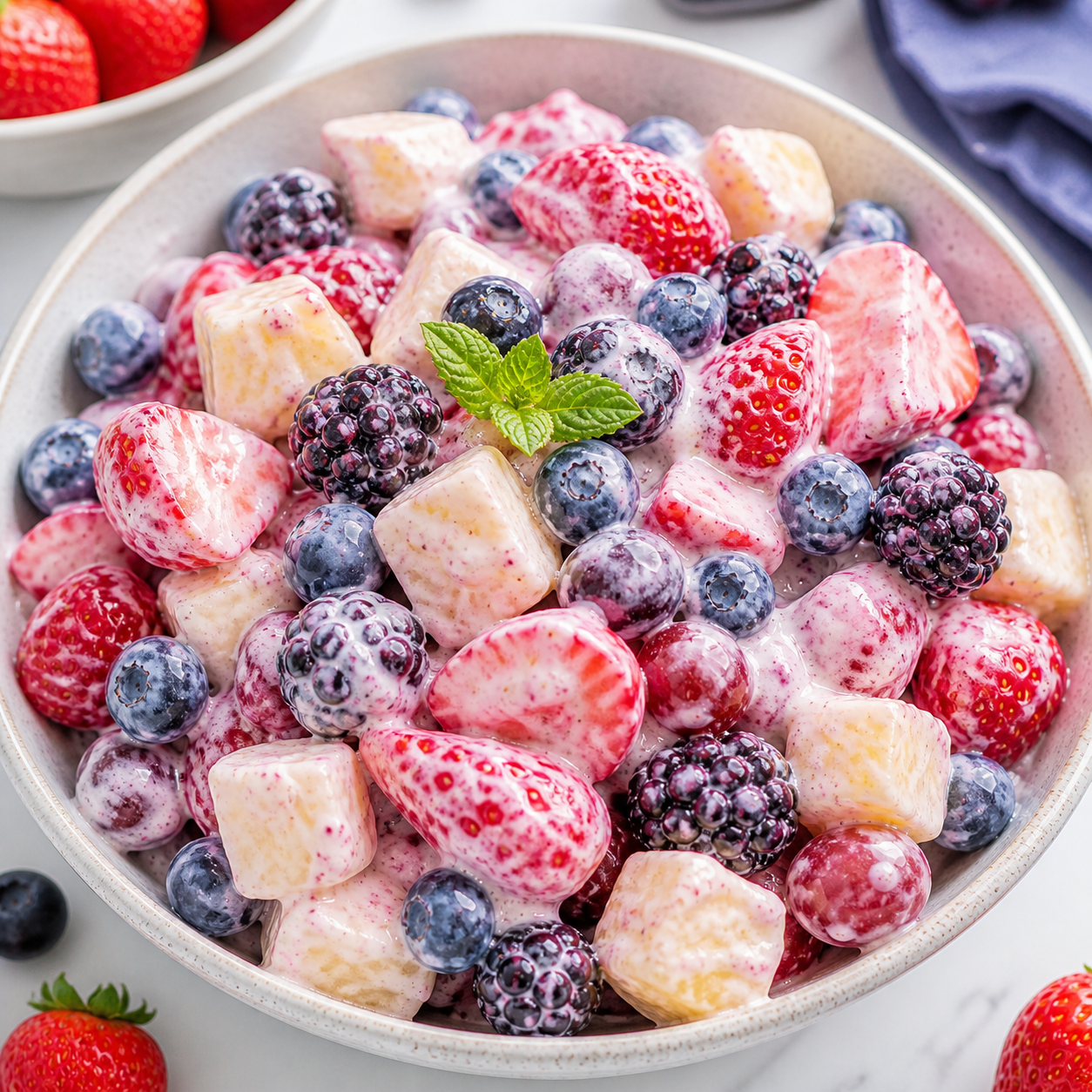 Creamy Berry Fruit Salad
